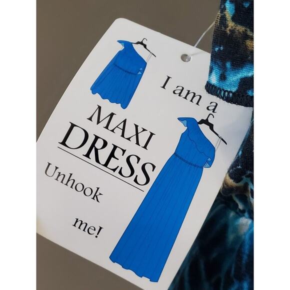 Mix & Co. Women's Blue Polyester One Shoulder Off Sleeveless Long Maxi Dress L - Picture 9 of 12